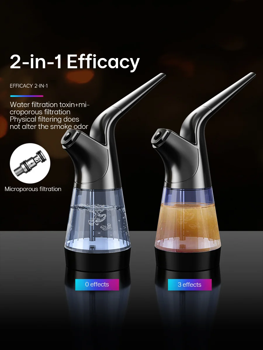 Dual-Bowl Water Pipe with LED Light – 4-in-1 Adjustable Metal Smoking Pipe Dual-Bowl Water Pipe with LED Light – 4-in-1 Adjustable Metal Smoking Pipe