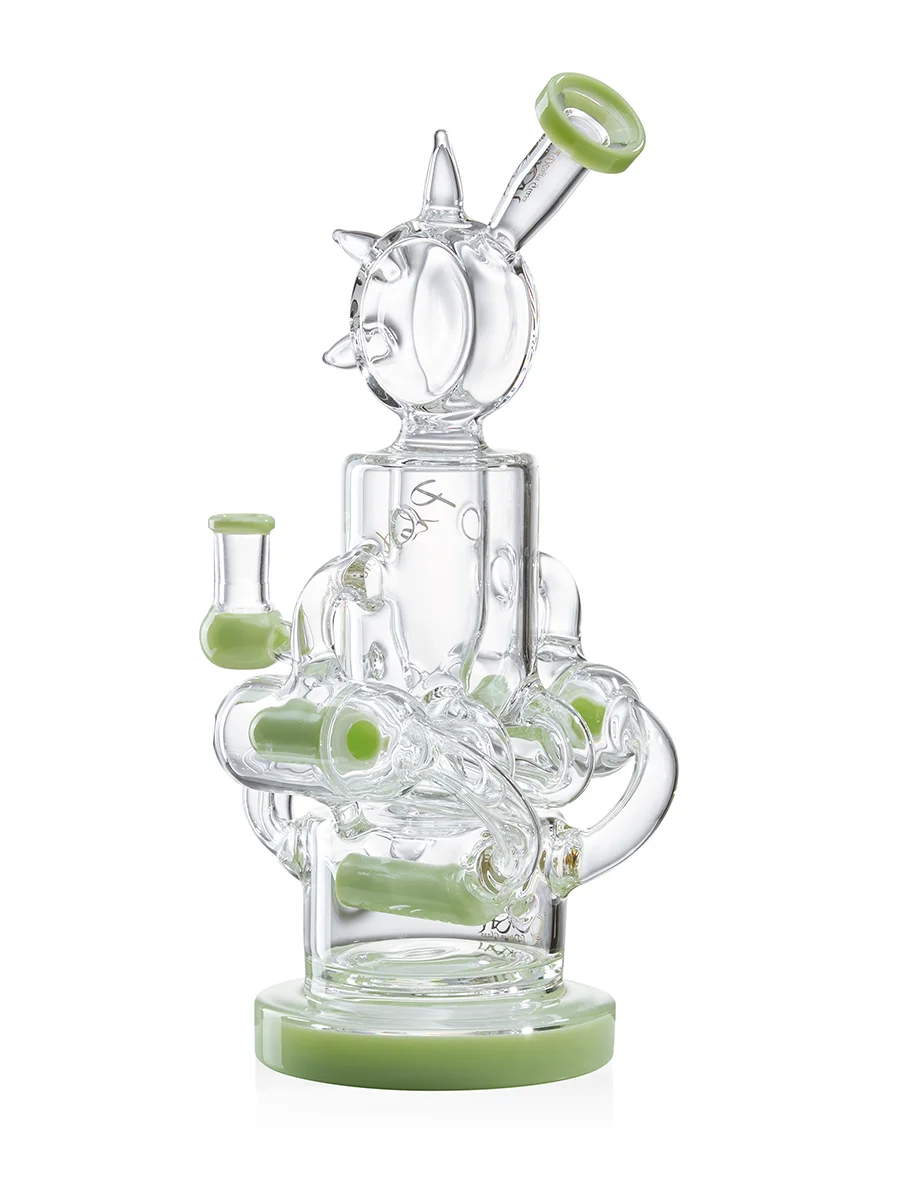 elegant epic sophisticated recycler bong kiwi green sideelegant epic sophisticated recycler bong kiwi green