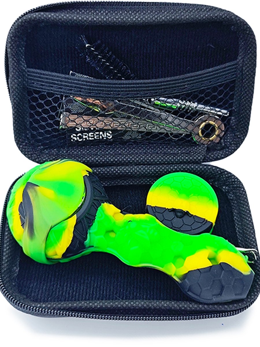 Honeycomb Silicone Pipe Set, Color: Greenish blue, 7 image