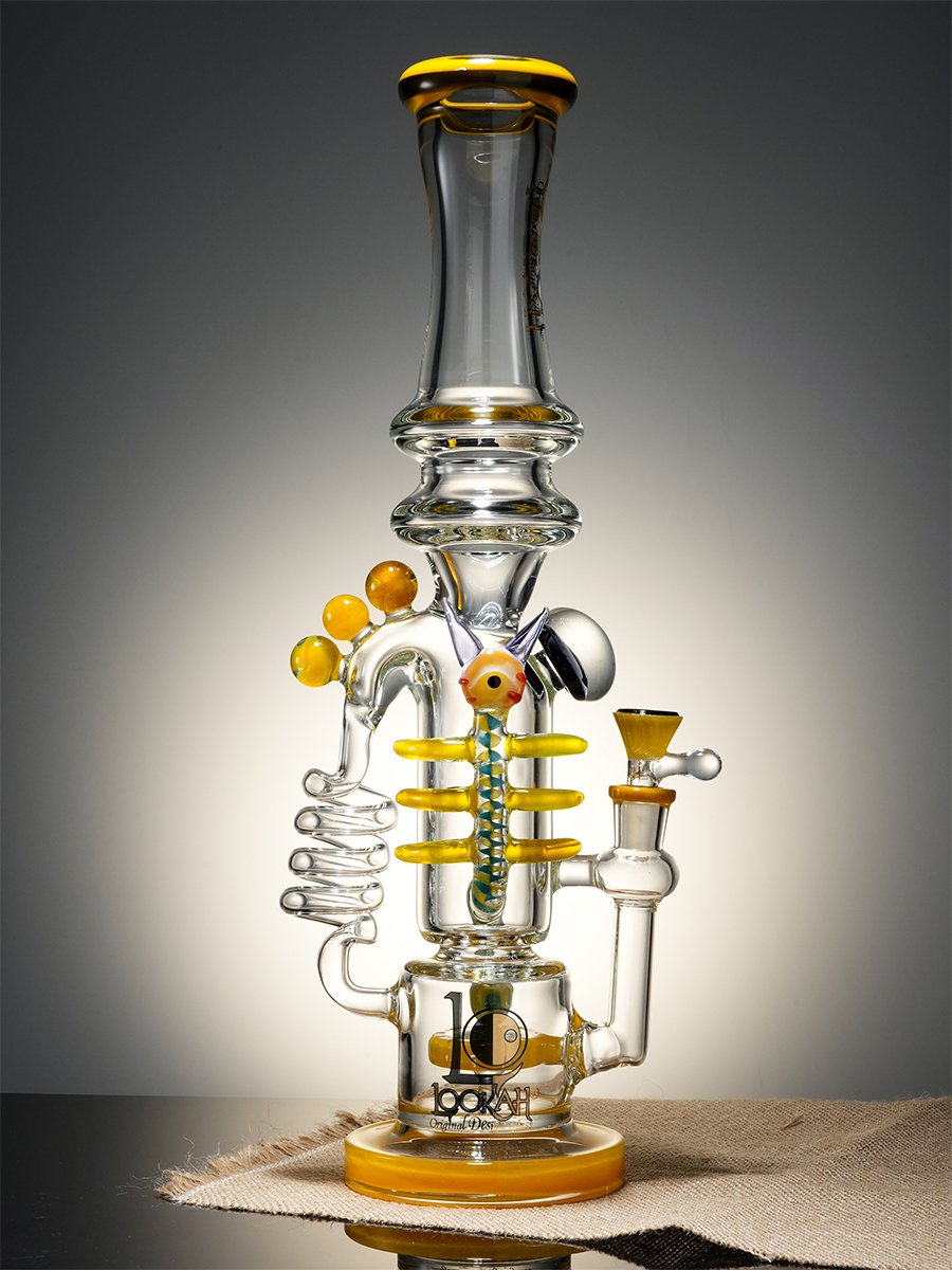 Lookah Bong 17" Skeleton Recycler Glass Water Pipe - Yellow, Colors: Yellow, 2 image Lookah Bong 17" Skeleton Recycler Glass Water Pipe - Yellow, Colors: Yellow, 2 image