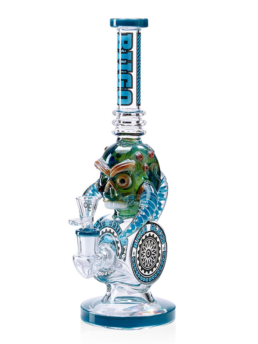 Lookah Bong 12.5 " Cool Gothic Skull Glass Bong with Donut Chamber - Blue, Colors: Blue, 2 image Lookah Bong 12.5 " Cool Gothic Skull Glass Bong with Donut Chamber - Blue, Colors: Blue, 2 image