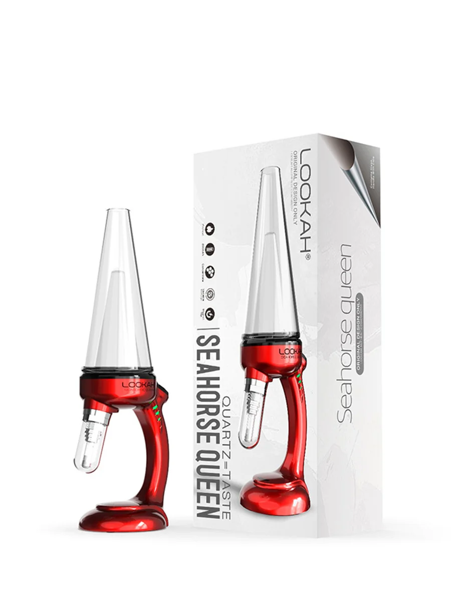 LOOKAH Seahorse Queen Electric Nectar Collector Bubbler Red