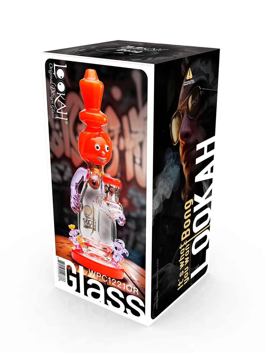 9.5” Cute Garden Snowman Dab Rig, Colors: Orange, 3 image 9.5” Cute Garden Snowman Dab Rig, Colors: Orange, 3 image