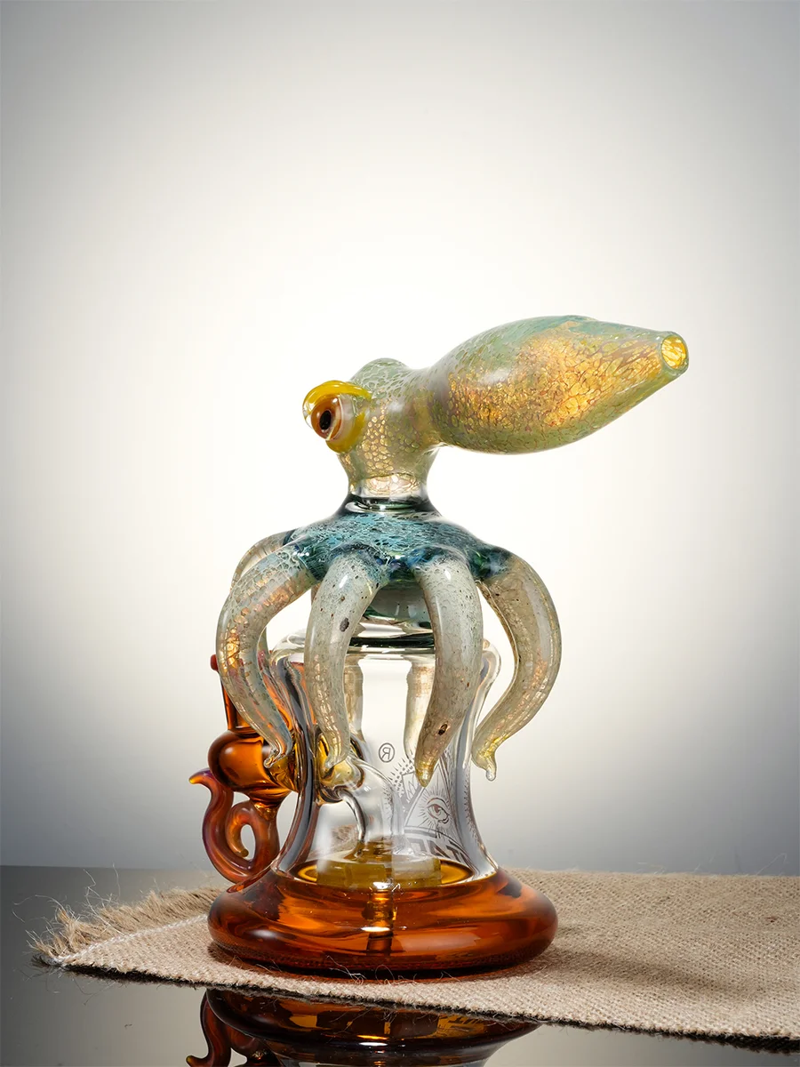6.5" Cool Novelty Mini Octopus Glass Bong8 6.5" Cool Novelty Mini Octopus Glass Bong8