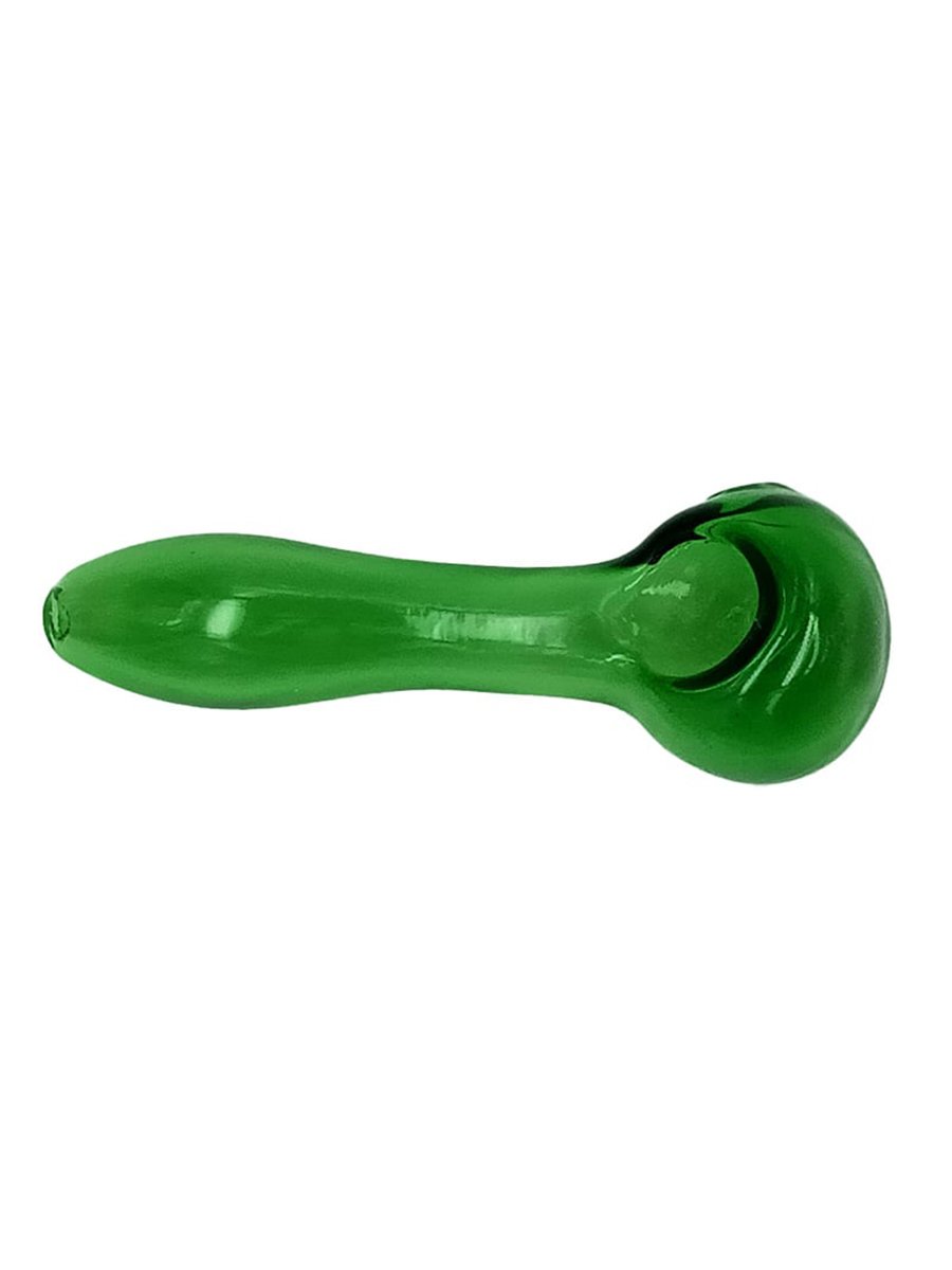 Transparent Green Glass Pipe Side