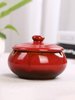 Red Windproof Ceramic Ashtray