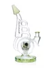 very artsy bent neck recycler bong clear green very artsy bent neck recycler bong clear green