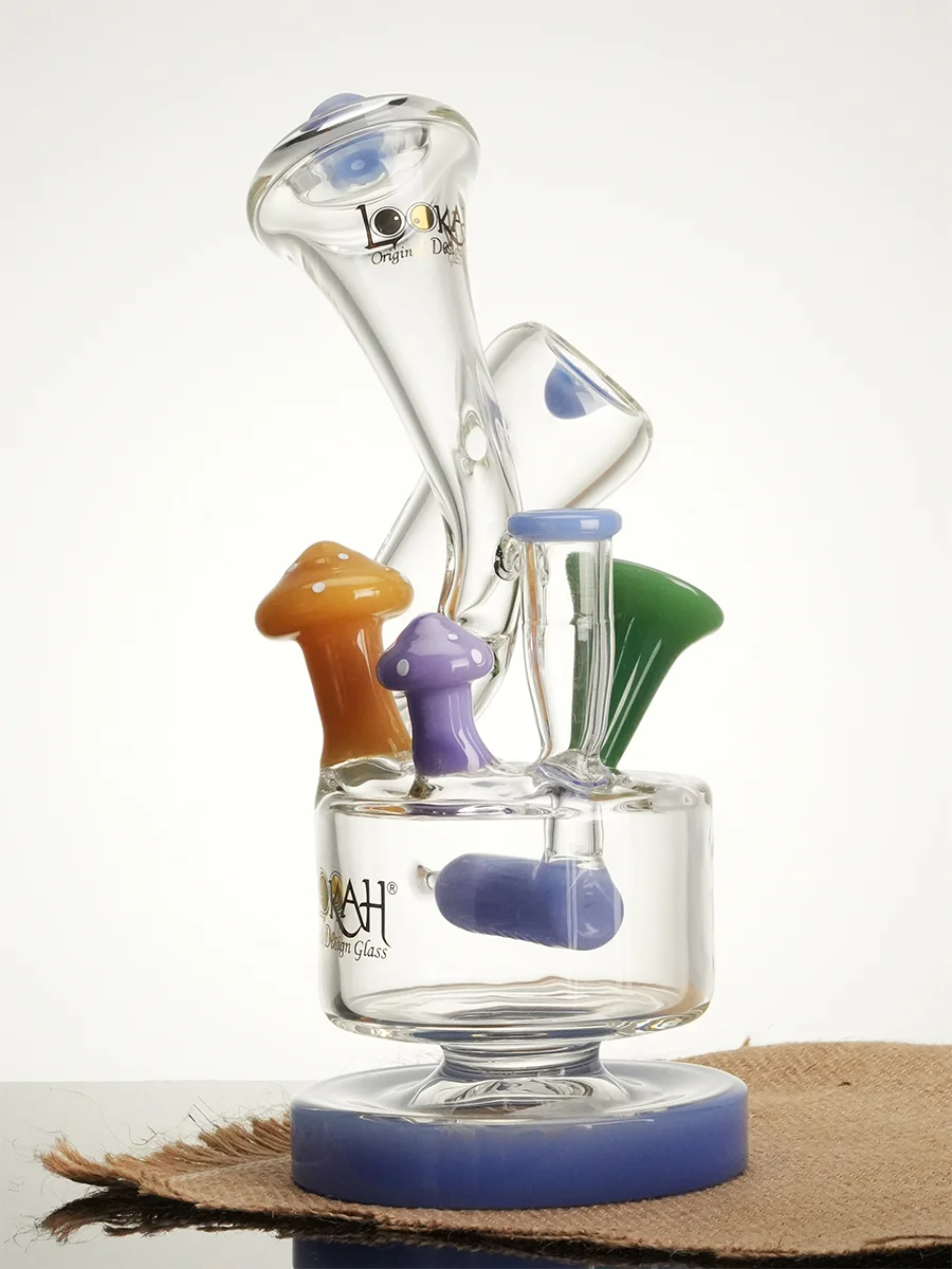 Lookah Bong 9" Cute Recycler Fairy Mushroom Recycler Water Pipe, Colors: Blue, 2 image