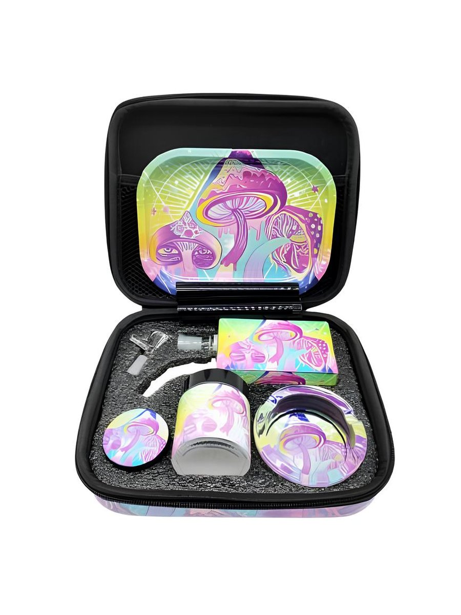 Mushroom Pattern Rolling Tray and Pipe Set