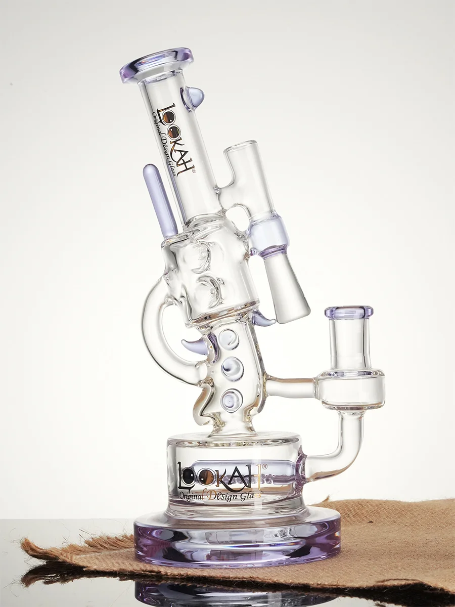 Lookah Bong 10" Cool Recycler Klein Handgun Water Pipe Clear Green, Colors: Clear Green, 9 image