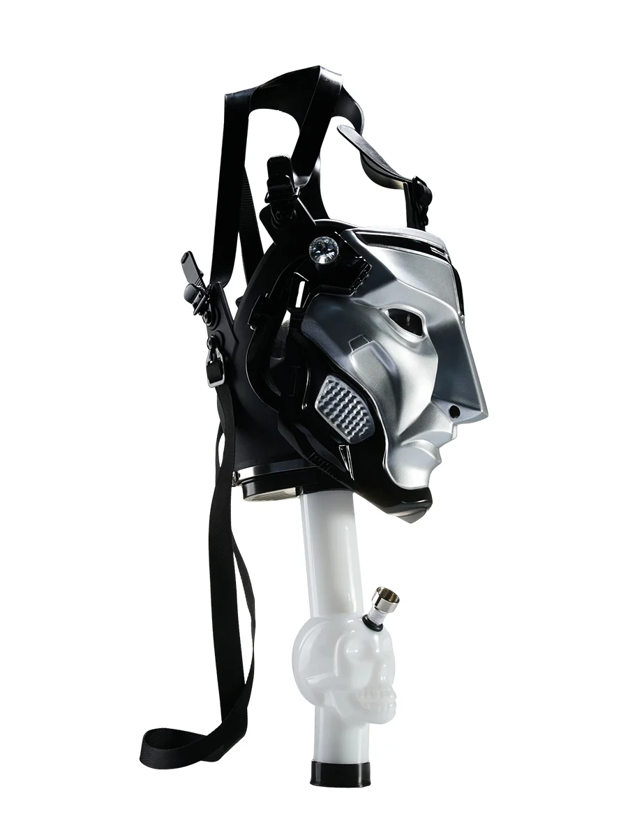 Delta Warden Gas Mask Bong Silver Color