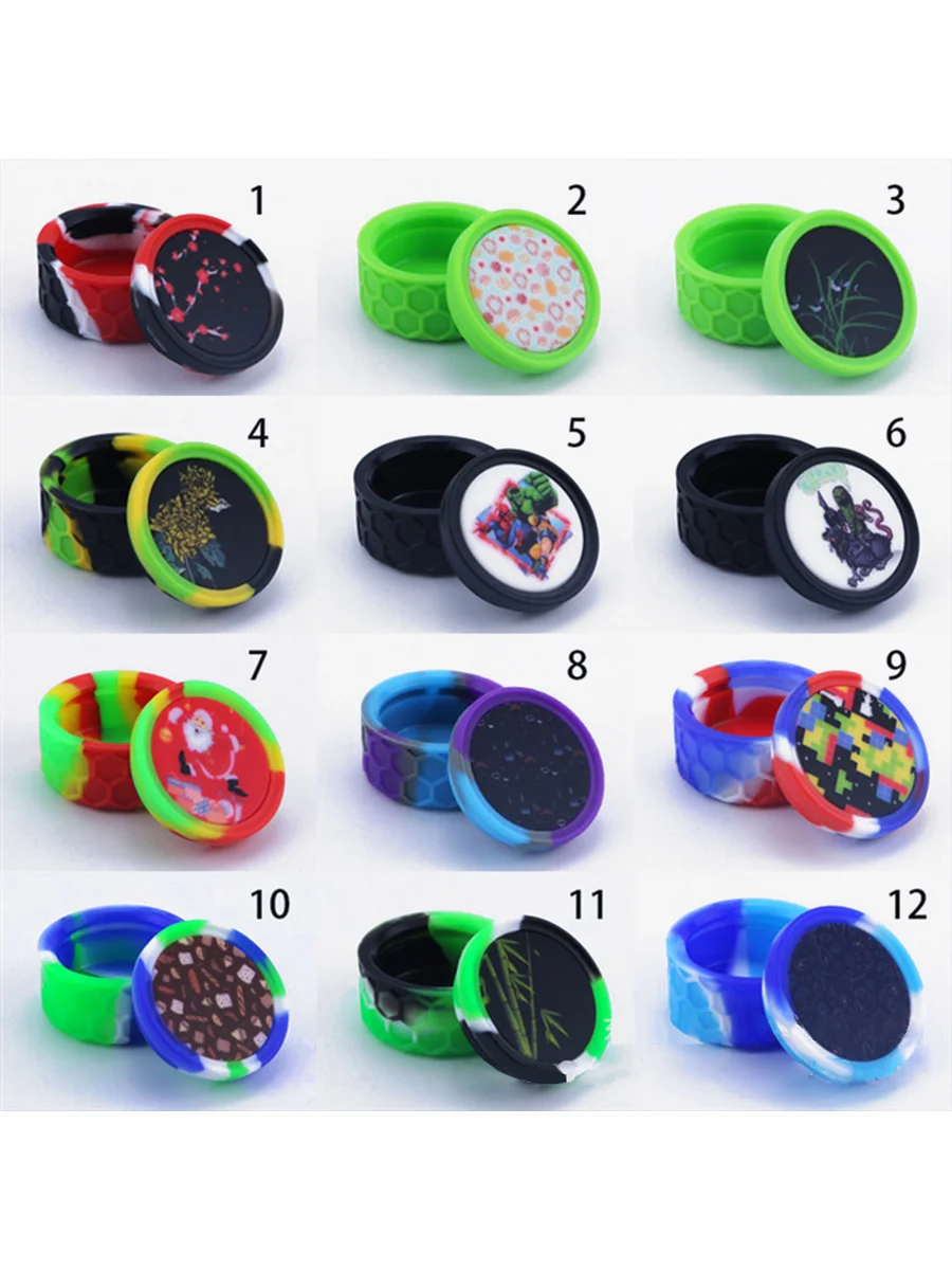 12PCS  5ml Honeycomb Silicone Container