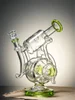 9.85 inch Recycler Glass Soccer Bong - hand-blown glass water pipe with soccer ball design