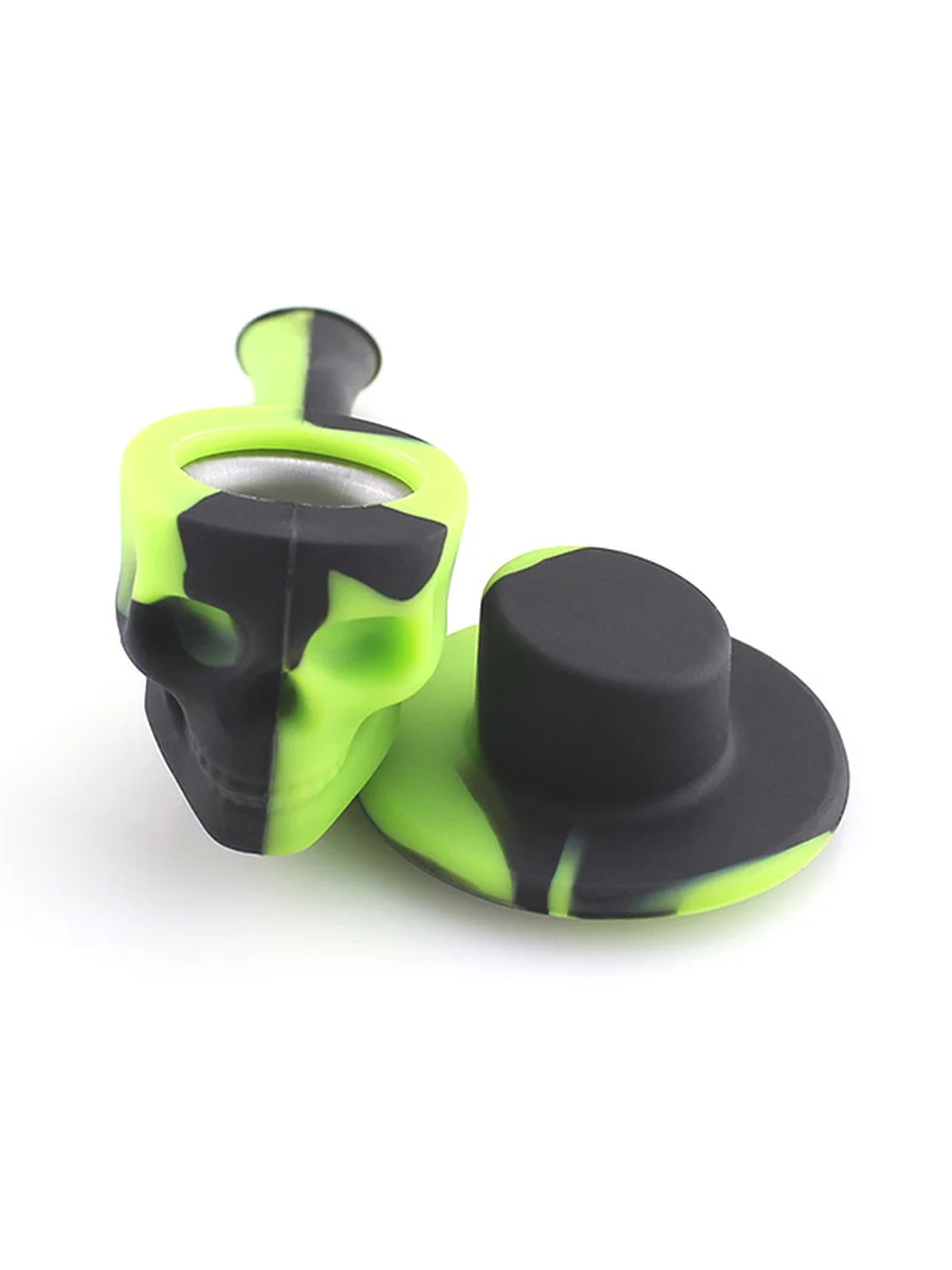 Skull Silicone Hand Pipe With Lid, 3 image