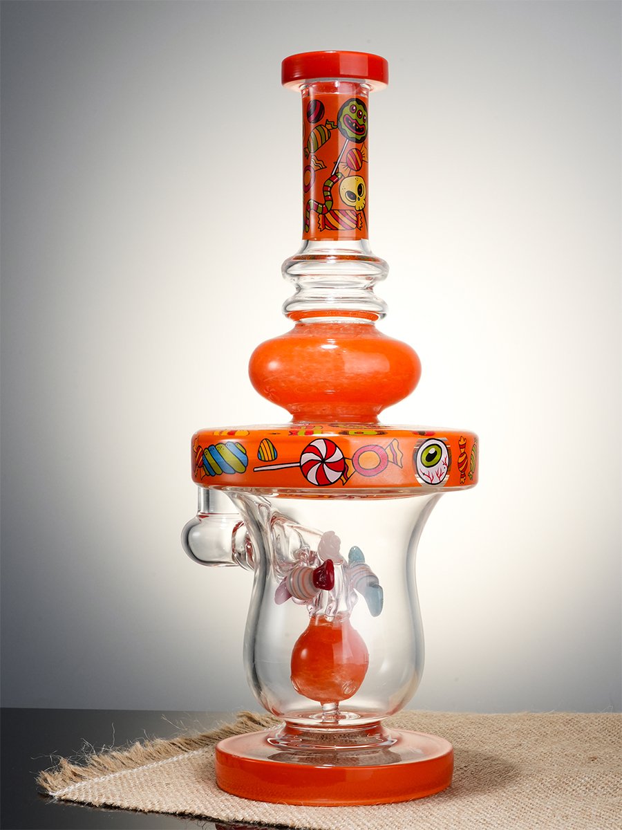 Lookah Bong 11" Cute Candy Stick Glass Water Pipe, Colors: Orange, 2 image Lookah Bong 11" Cute Candy Stick Glass Water Pipe, Colors: Orange, 2 image