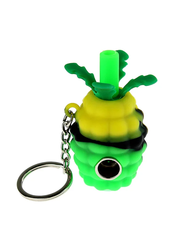 pineapple-keychain-silicone-pipe pineapple-keychain-silicone-pipe