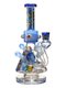 10-inch Multiple Evil Eyes Glass Beaker Bong, Color: Black-Blue