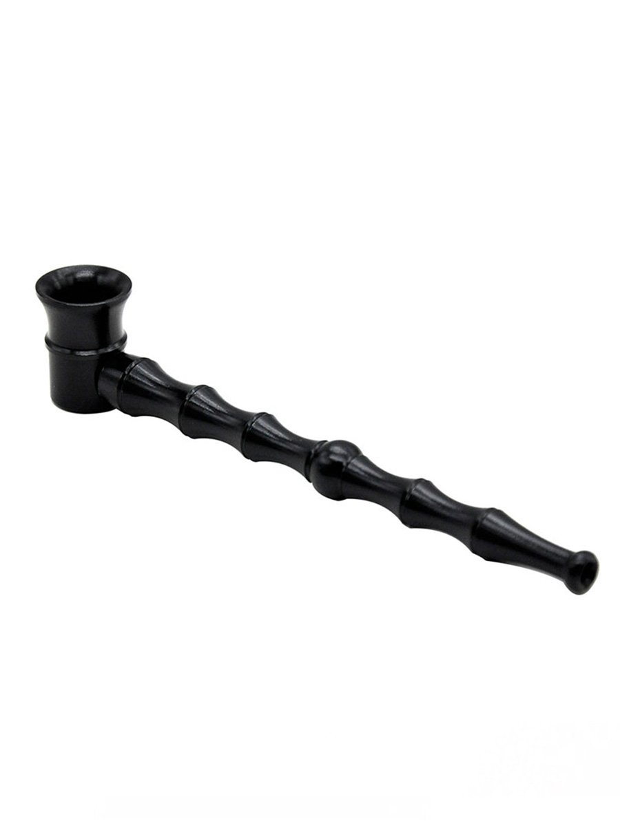 Aura Variety Bamboo Short Metal One-Hitter Spoon Pipe – 2-2/3 Inch (PMS020) – Bulk Lots Available