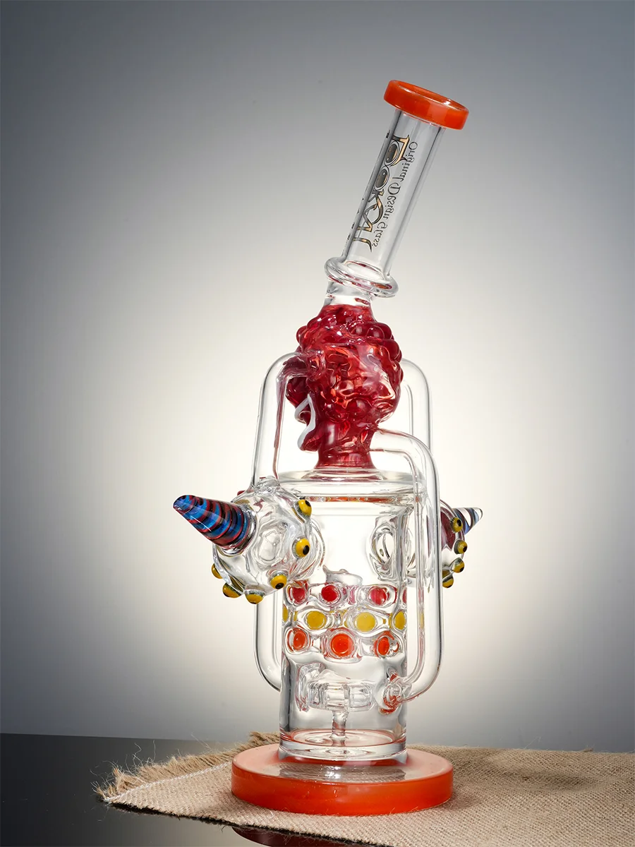 13.5&quot; Cool Weird Skull Glass Water Pipe3