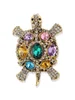 colorful Rhinestone Turtle Brooch
