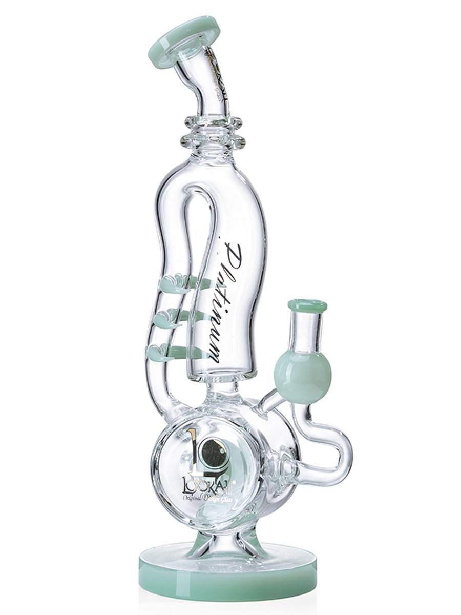 Lookah Bong 14"Disc Perc Saxophone Donut Recycler Water Pipe - Kiwi Green, Colors: Kiwi Green   , 2 image Lookah Bong 14"Disc Perc Saxophone Donut Recycler Water Pipe - Kiwi Green, Colors: Kiwi Green   , 2 image