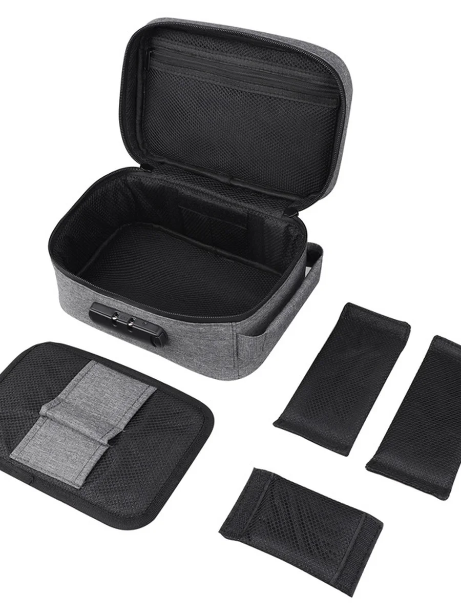Nylon SmelProof Tobacco Case Bag with Lock, Color: Gray, 2 image