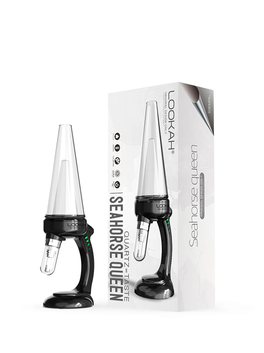 LOOKAH Seahorse Queen Electric Nectar Collector Bubbler Black