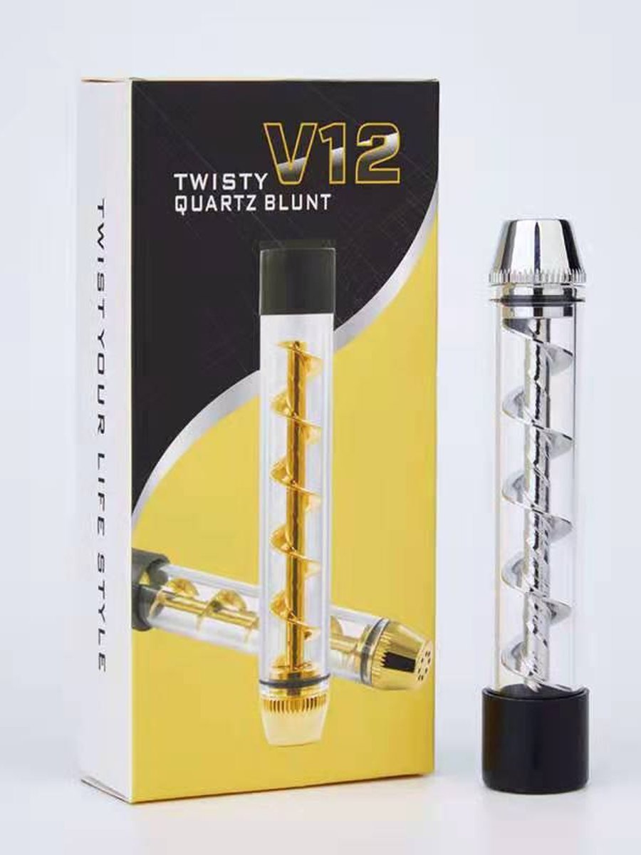 Twisty Glass Blunt Pipe, Color: Rainbow, 4 image Twisty Glass Blunt Pipe, Color: Rainbow, 4 image