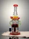 10.5" Cool facial sculpture Disc Perc Glass Bong, Color: Red