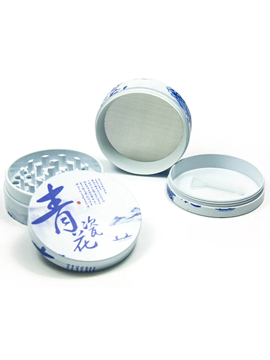 4 Layer Blue and White Porcelain Grinder