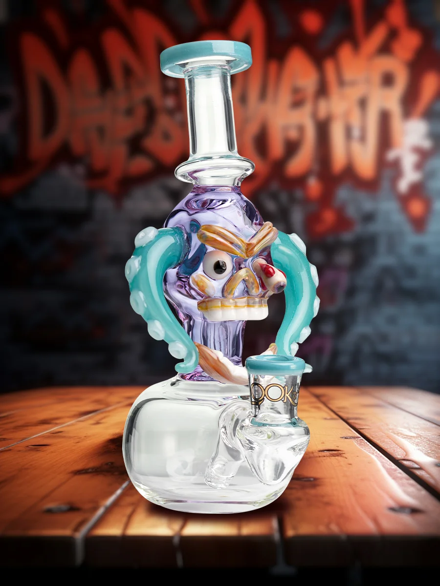 8" Mini Cool Tyrannosaurus Rex Skull Dab Rig blue 8" Mini Cool Tyrannosaurus Rex Skull Dab Rig blue