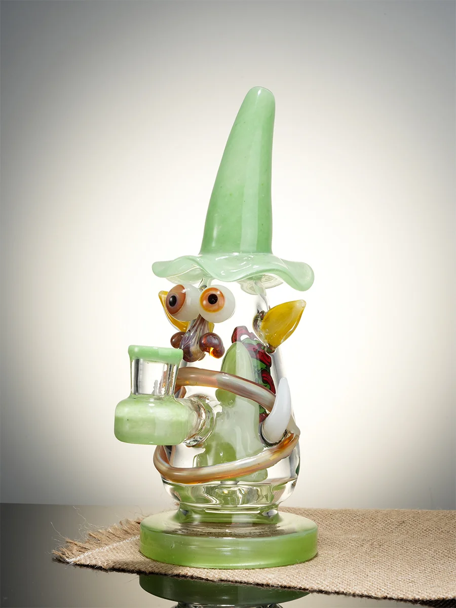 Green Mini Wizard Glass Dab Rig3 Green Mini Wizard Glass Dab Rig3
