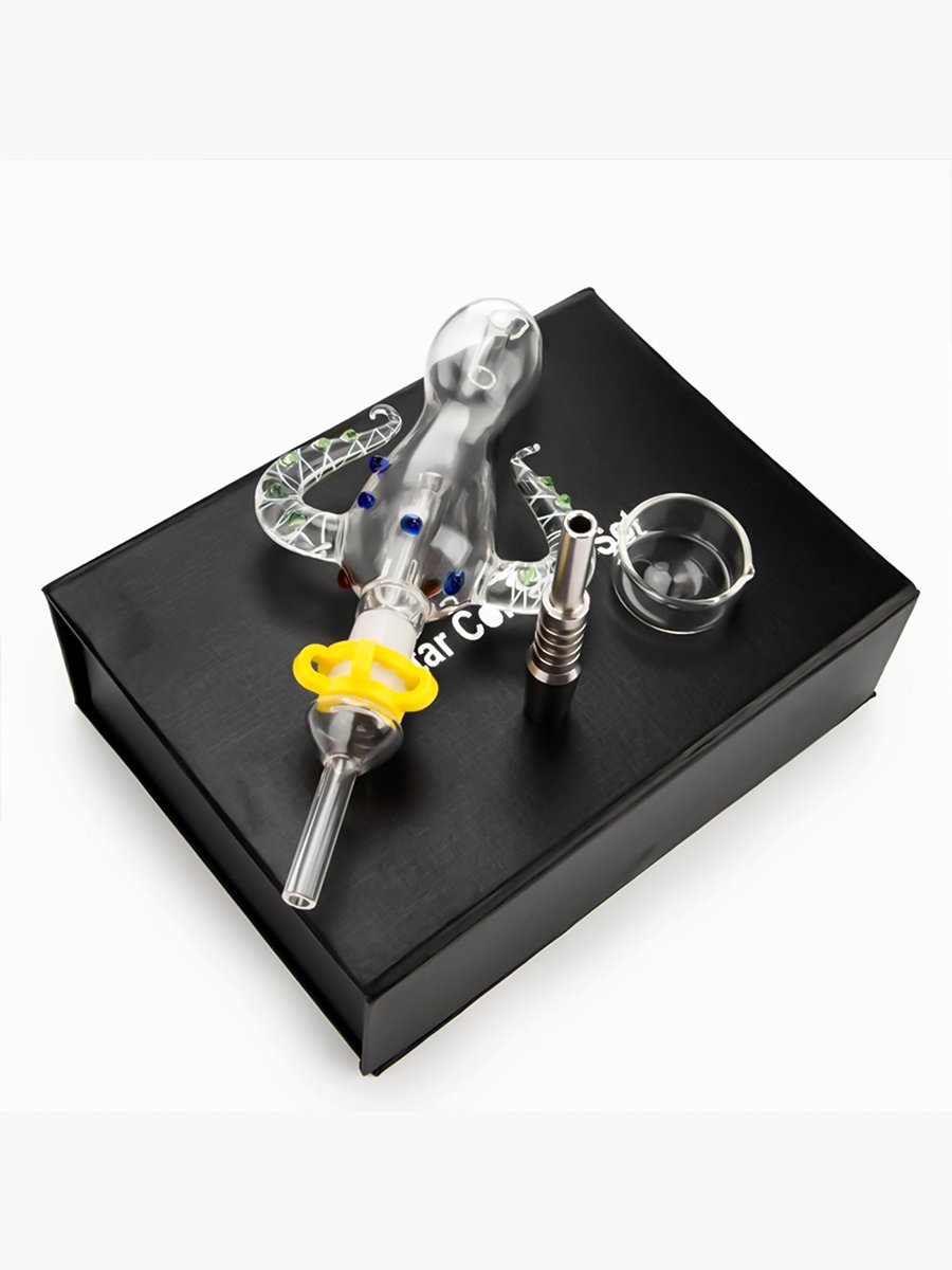 Turtle Glass Nectar Straw Set4