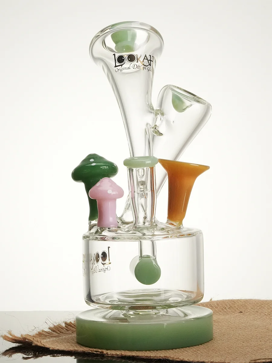 Lookah Bong 9" Cute Recycler Fairy Mushroom Recycler Water Pipe, Colors: Blue, 5 image