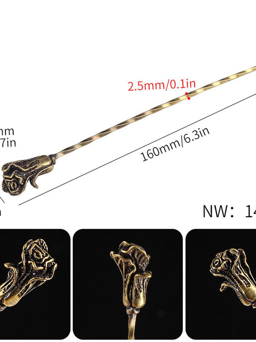 Brass Cigar Pin & Draw Poker, Attribute: Elephant, 4 image Brass Cigar Pin & Draw Poker, Attribute: Elephant, 4 image