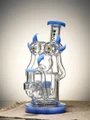 Mini Recycler Double Inline Percolator Bird Dab Rig blue