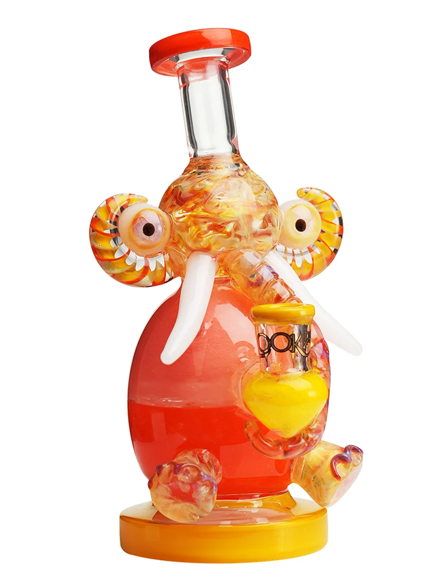 Lookah Rig 8" Mini Multicolored Elephant Dab Rig - Water Blue, Colors: Dark Green, 6 image Lookah Rig 8" Mini Multicolored Elephant Dab Rig - Water Blue, Colors: Dark Green, 6 image
