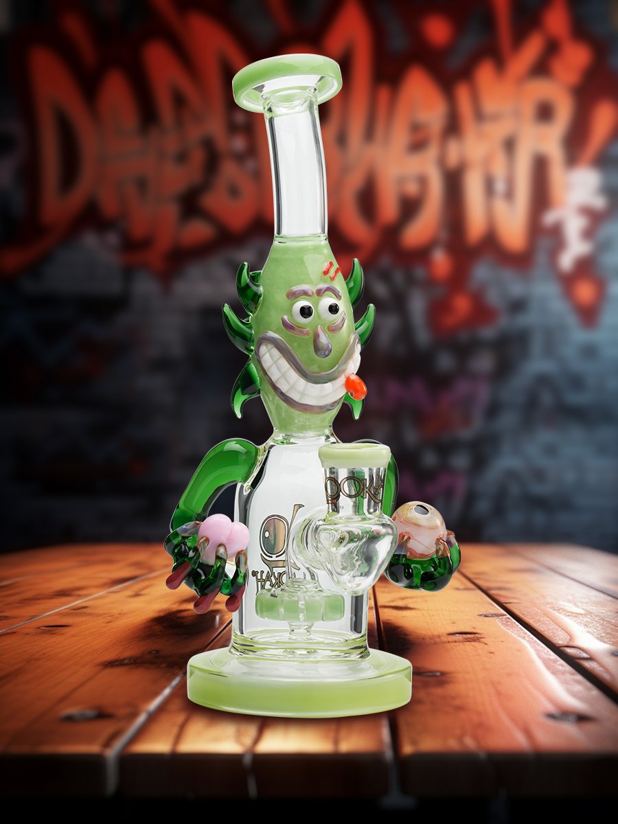 9-inch-turbine-perc-funny-looks-bong-collection-green 9-inch-turbine-perc-funny-looks-bong-collection-green