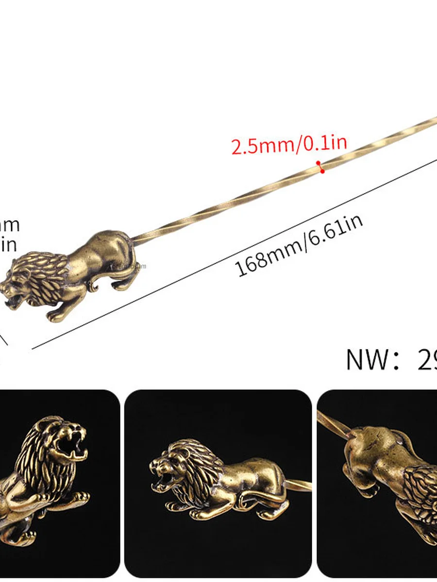 Brass Cigar Pin & Draw Poker, Attribute: Elephant, 3 image Brass Cigar Pin & Draw Poker, Attribute: Elephant, 3 image