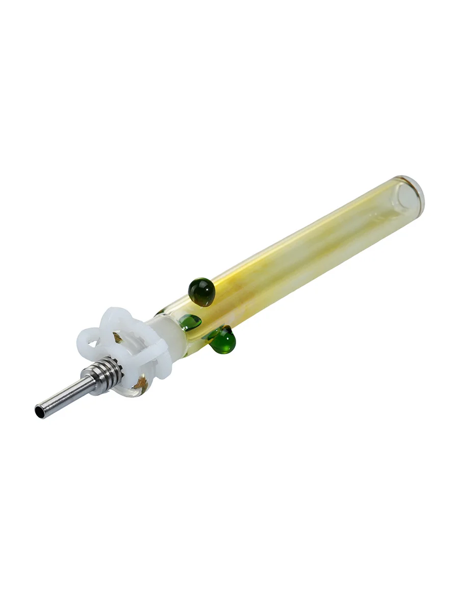 6" Classic Glass Honey Straw with ​10mm Titanium Tip, 3 image