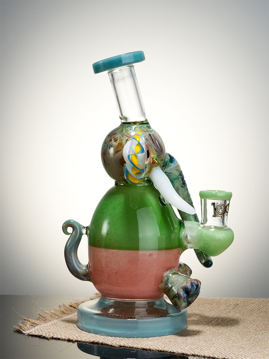 Water Blue 8" Mini Multicolored Elephant Dab Rig6 Water Blue 8" Mini Multicolored Elephant Dab Rig6