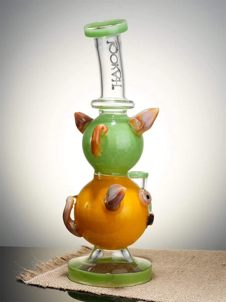 Green  Cute Double Piggy Dab Rig3