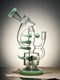 Lookah Bong  11&quot; Recycler Double Chamber Spur Water Pipe - Clear Green