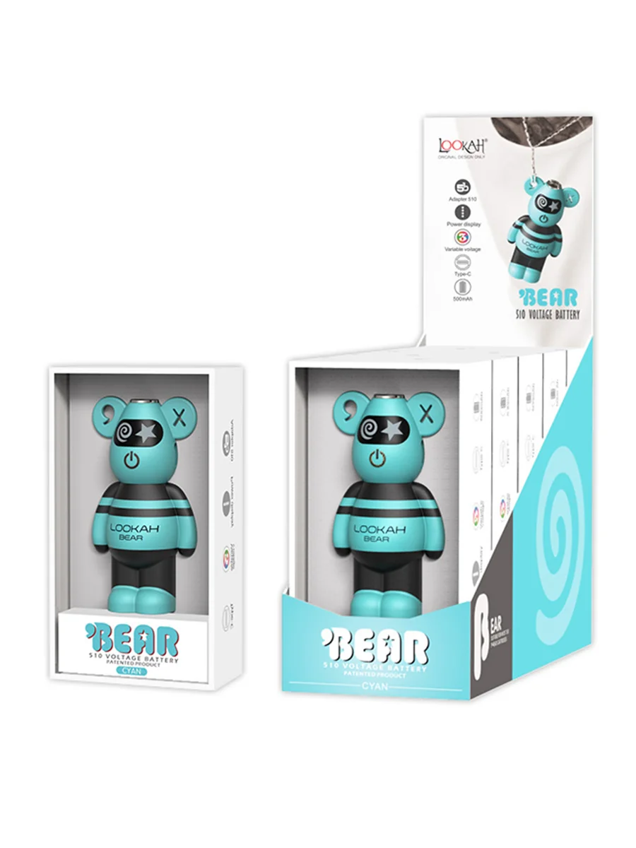 Lookah BEAR 510 Vape Battery cyan Lookah BEAR 510 Vape Battery cyan