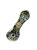 Gear Sandblasted Glass Spoon Pipe Yellow