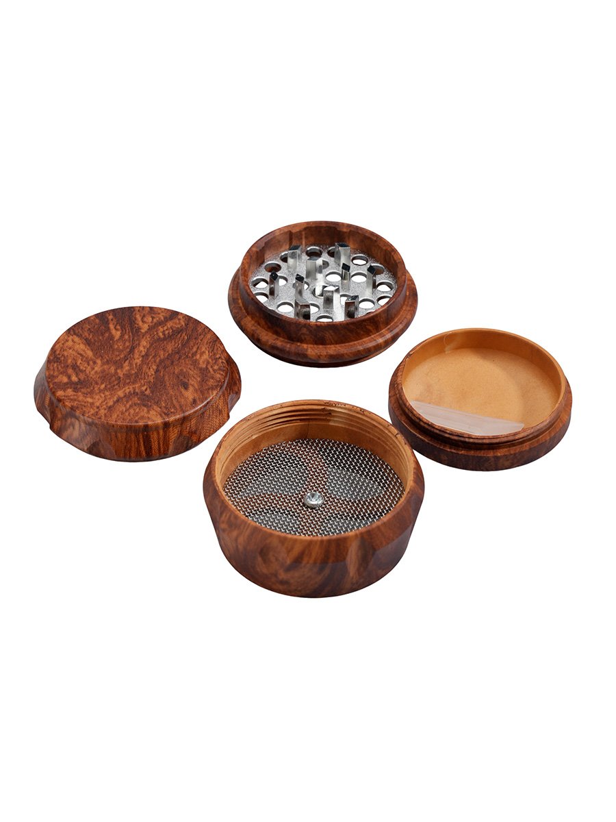 4 Piece Resin Herb Grinder with Kief Catcher​, Color: Red, 2 image