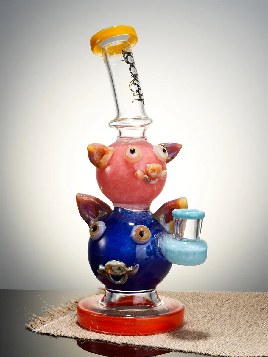 Pink  Cute Double Piggy Dab Rig