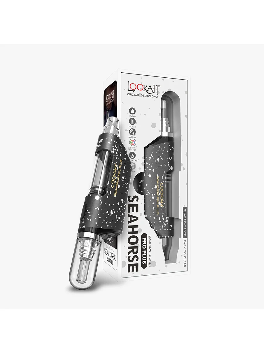 Seahorse Pro Plus Dab Pen Kit Black-Silver Spatter Seahorse Pro Plus Dab Pen Kit Black-Silver Spatter