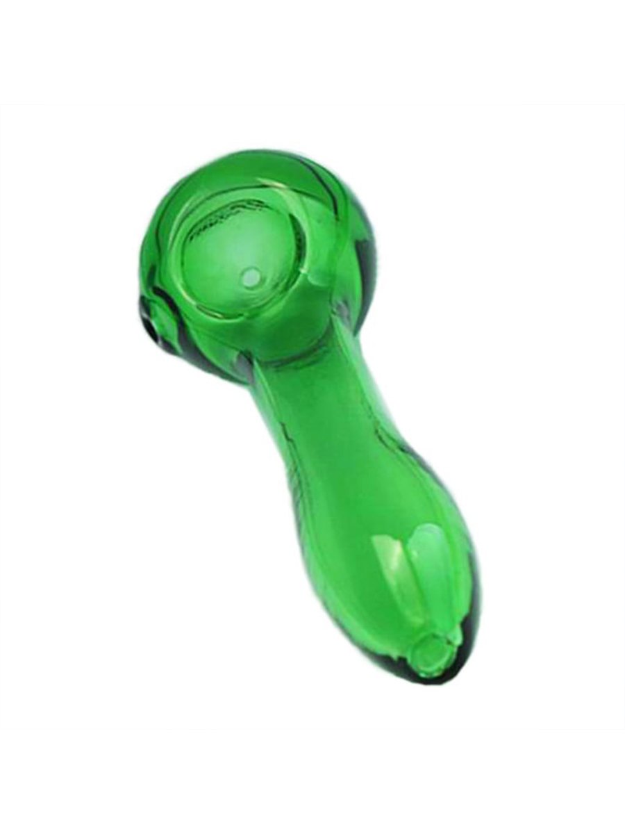 Transparent Green Glass Pipe Detail