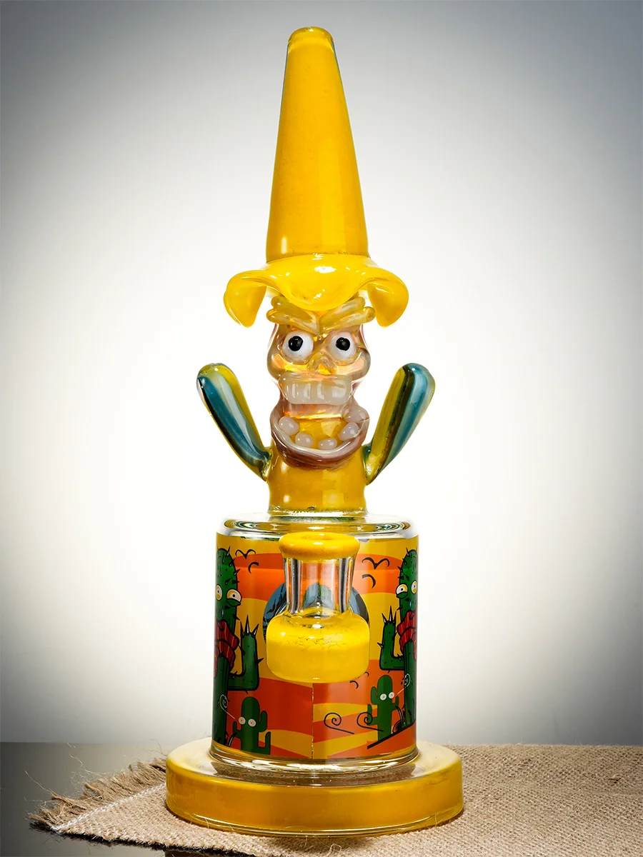 Yellow Cool Hooded Cactus Glass Water Pipe Yellow Cool Hooded Cactus Glass Water Pipe
